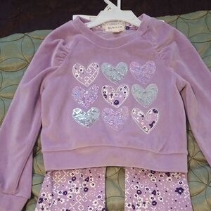 Purple Heart Patterned Kids' Outfit
